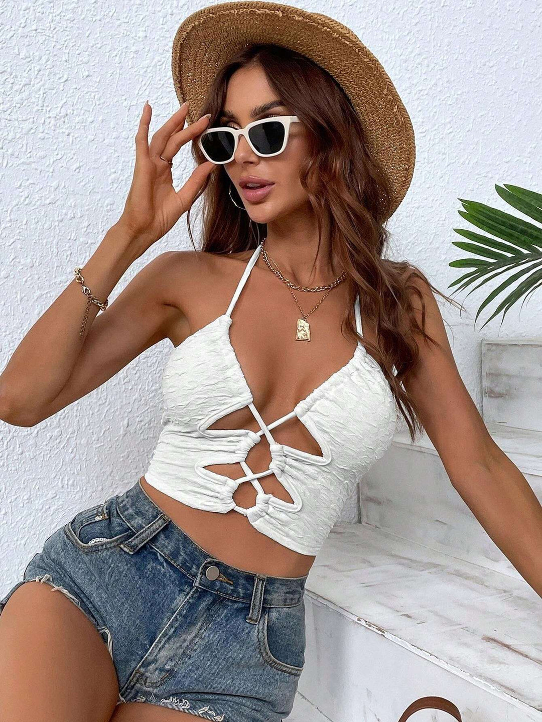Top SHEIN, alb