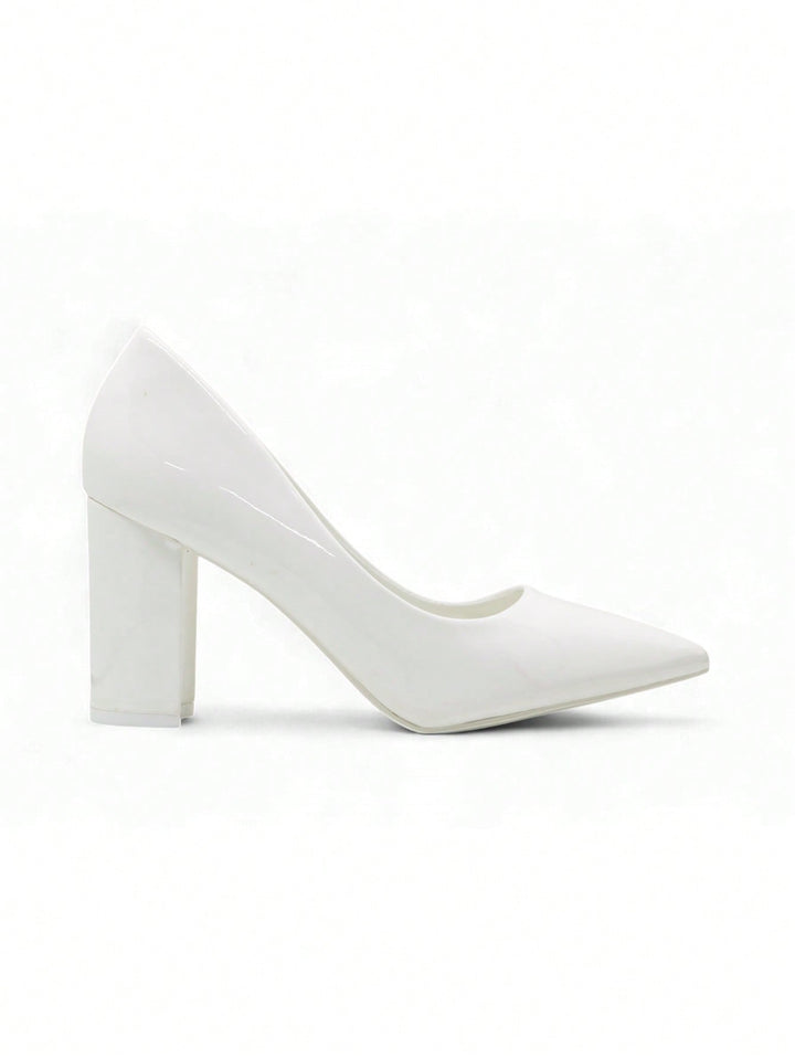 Pantofi cu toc SHEIN, alb