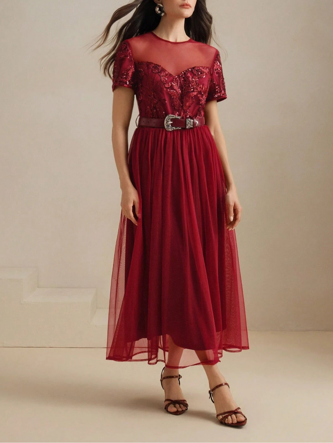 SHEIN maxi ruha, piros