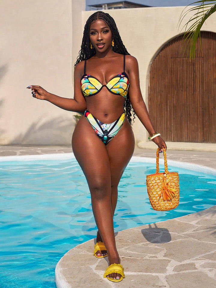 Set bikini SHEIN, mix culori
