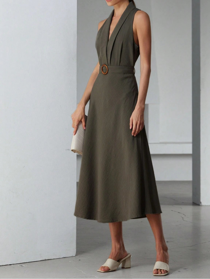 Rochie midi SHEIN, kaki