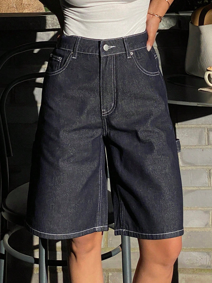 Jeans 3/4 Shein, bleumarin