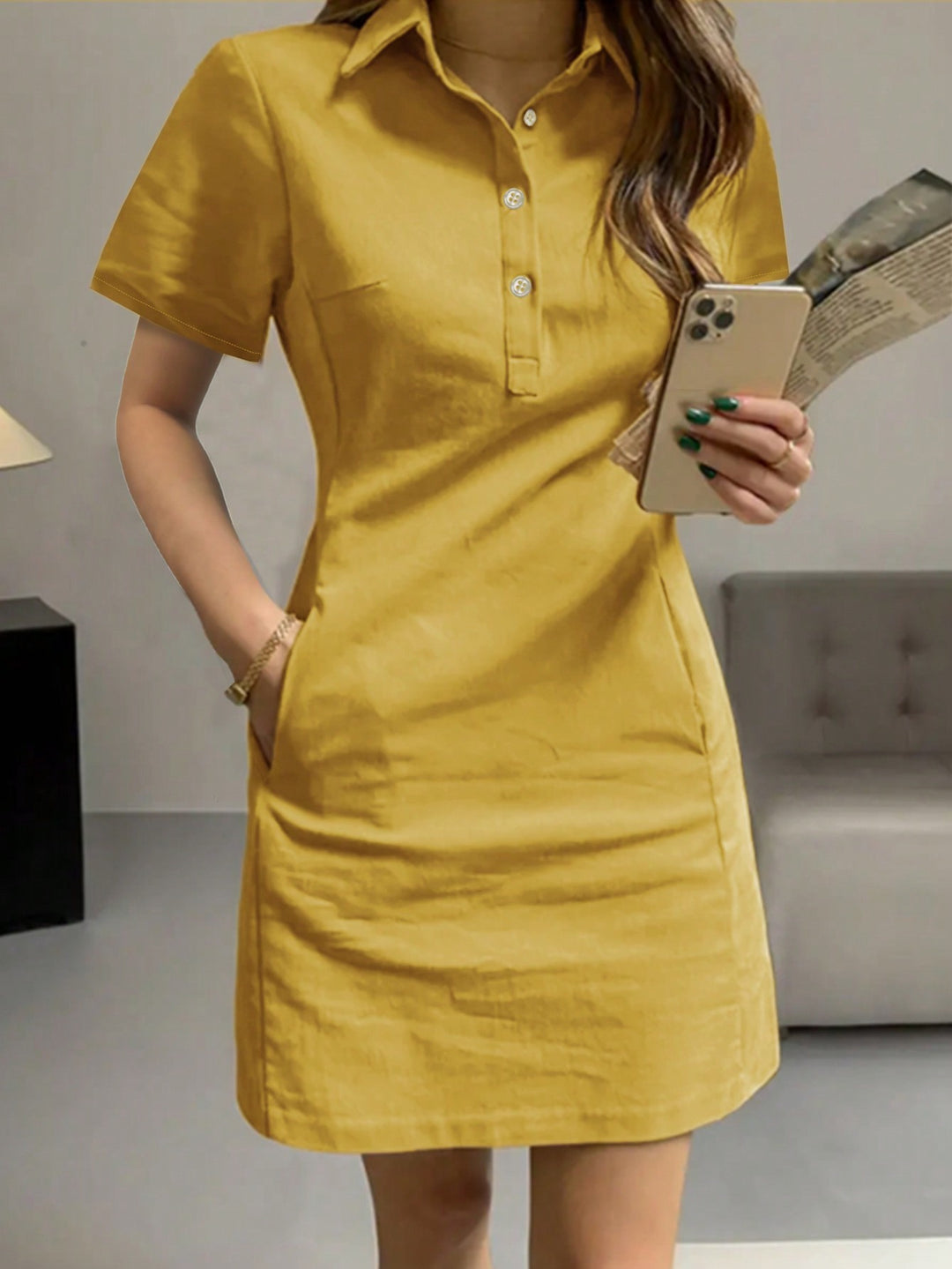 Rochie scurtă SHEIN, galben