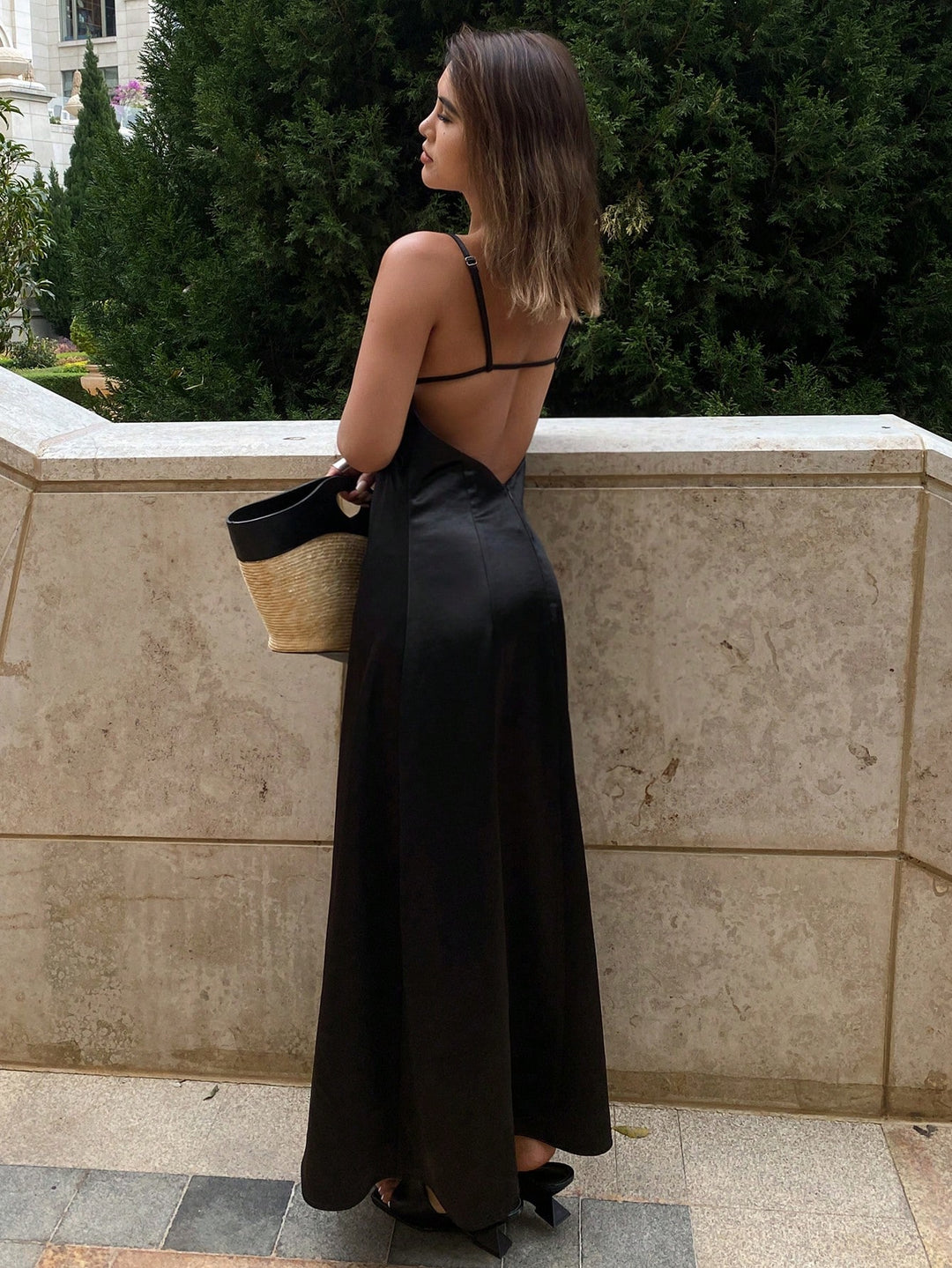 SHEIN maxi ruha, fekete