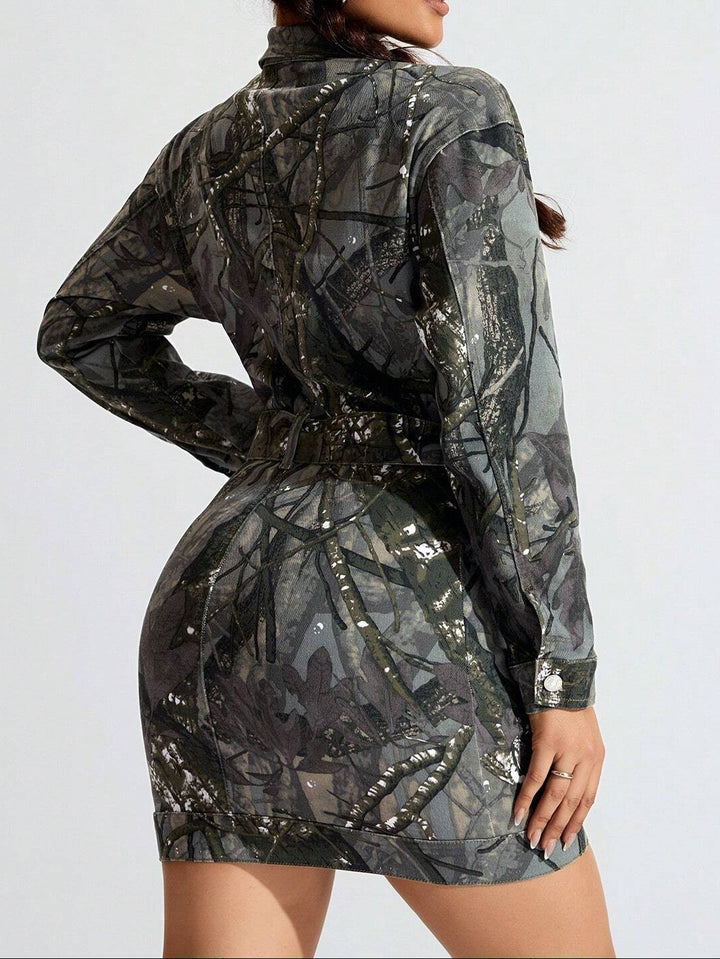 Denim dress, mixed colors
