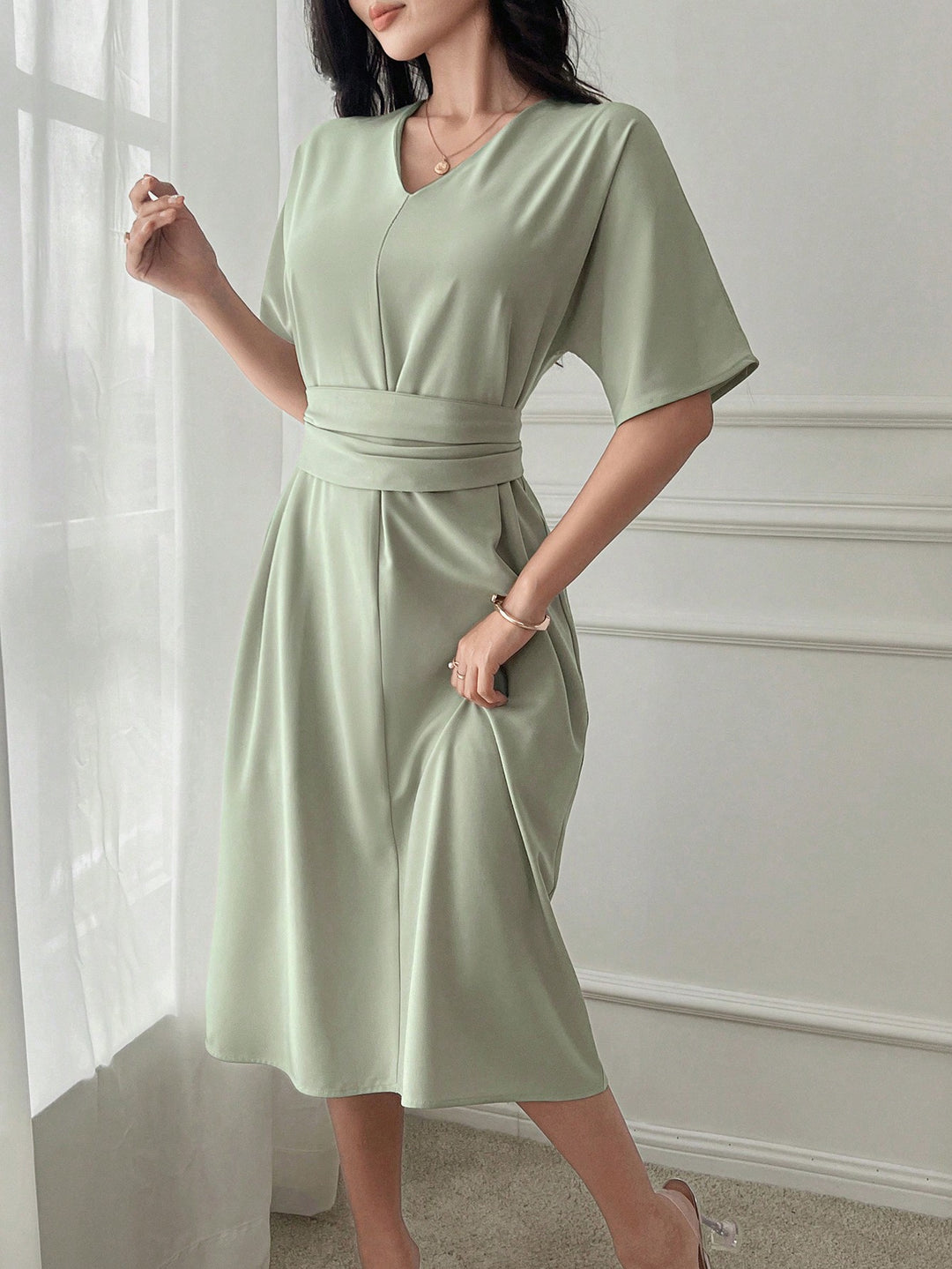 Rochie midi SHEIN, verde