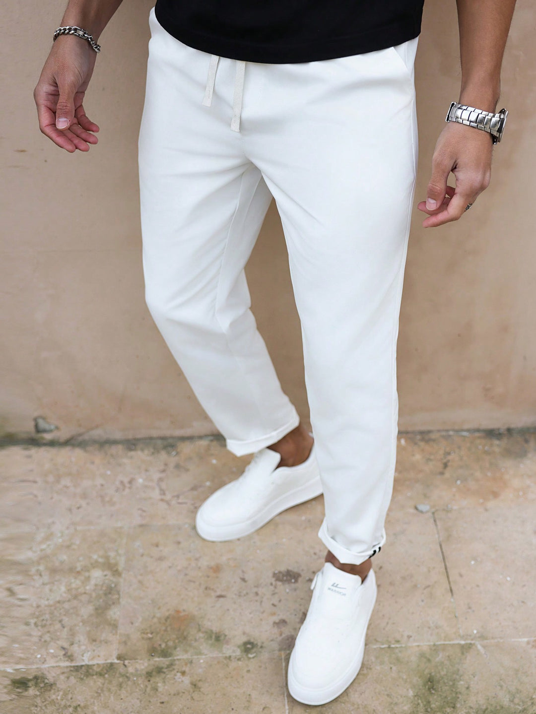 Pantalon SHEIN, alb