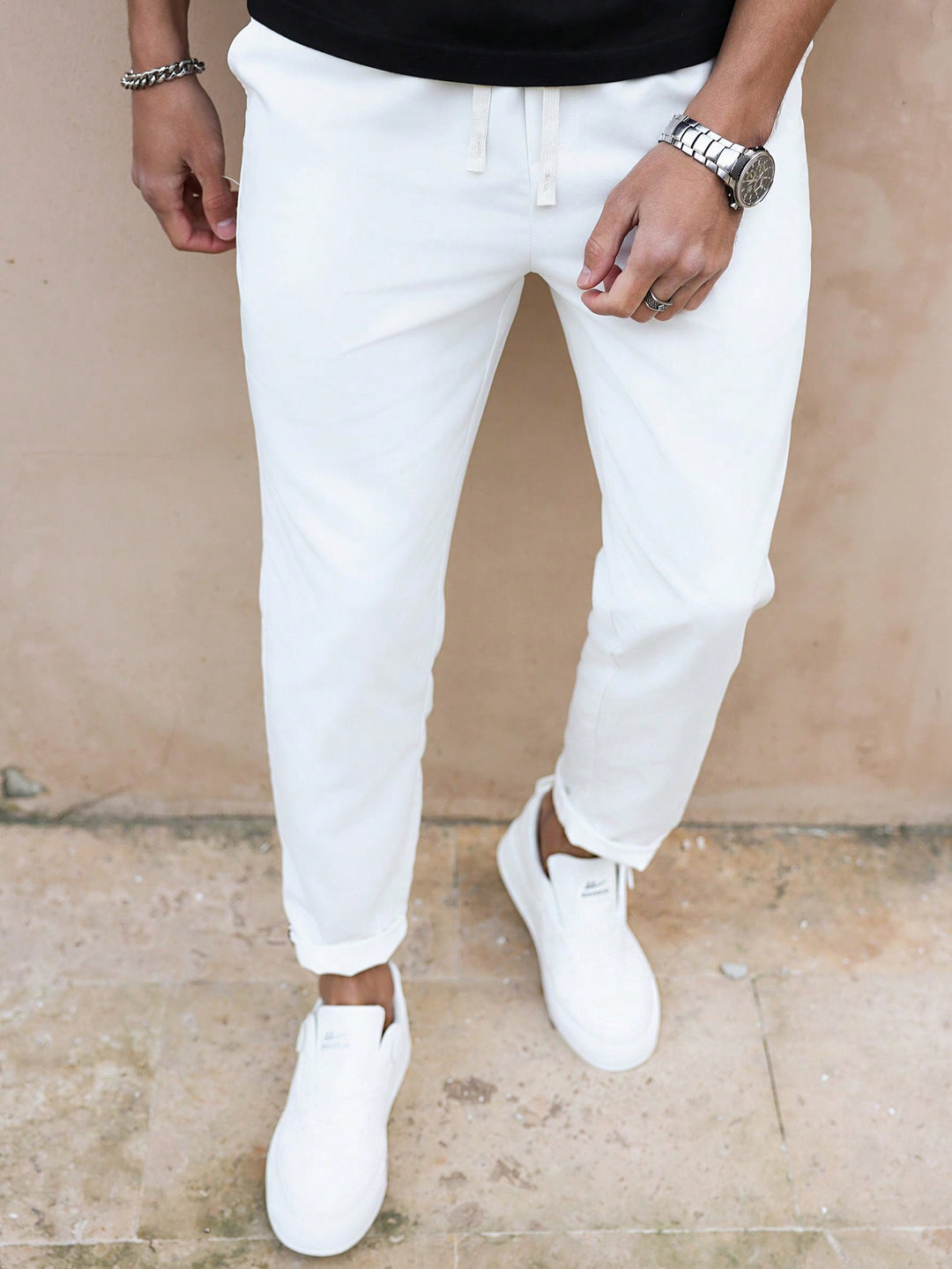 Pantalon SHEIN, alb