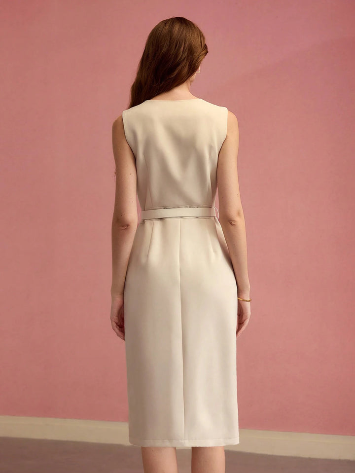 Rochie midi SHEIN, crem