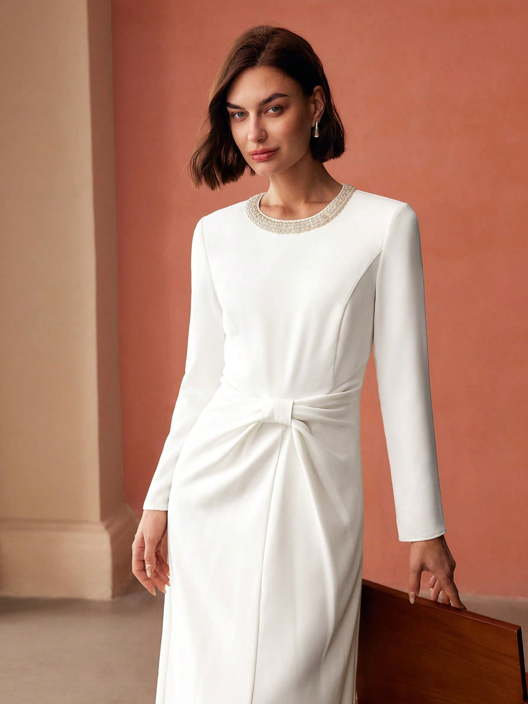 Rochie midi SHEIN, alb