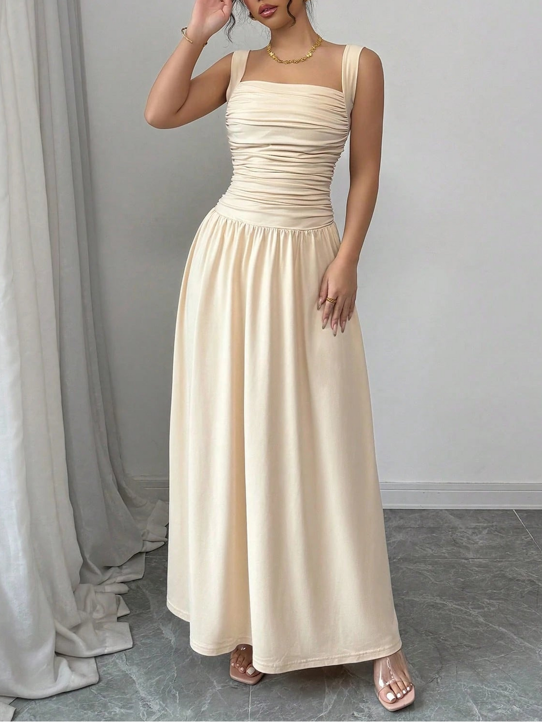 Shein bézs maxiruha