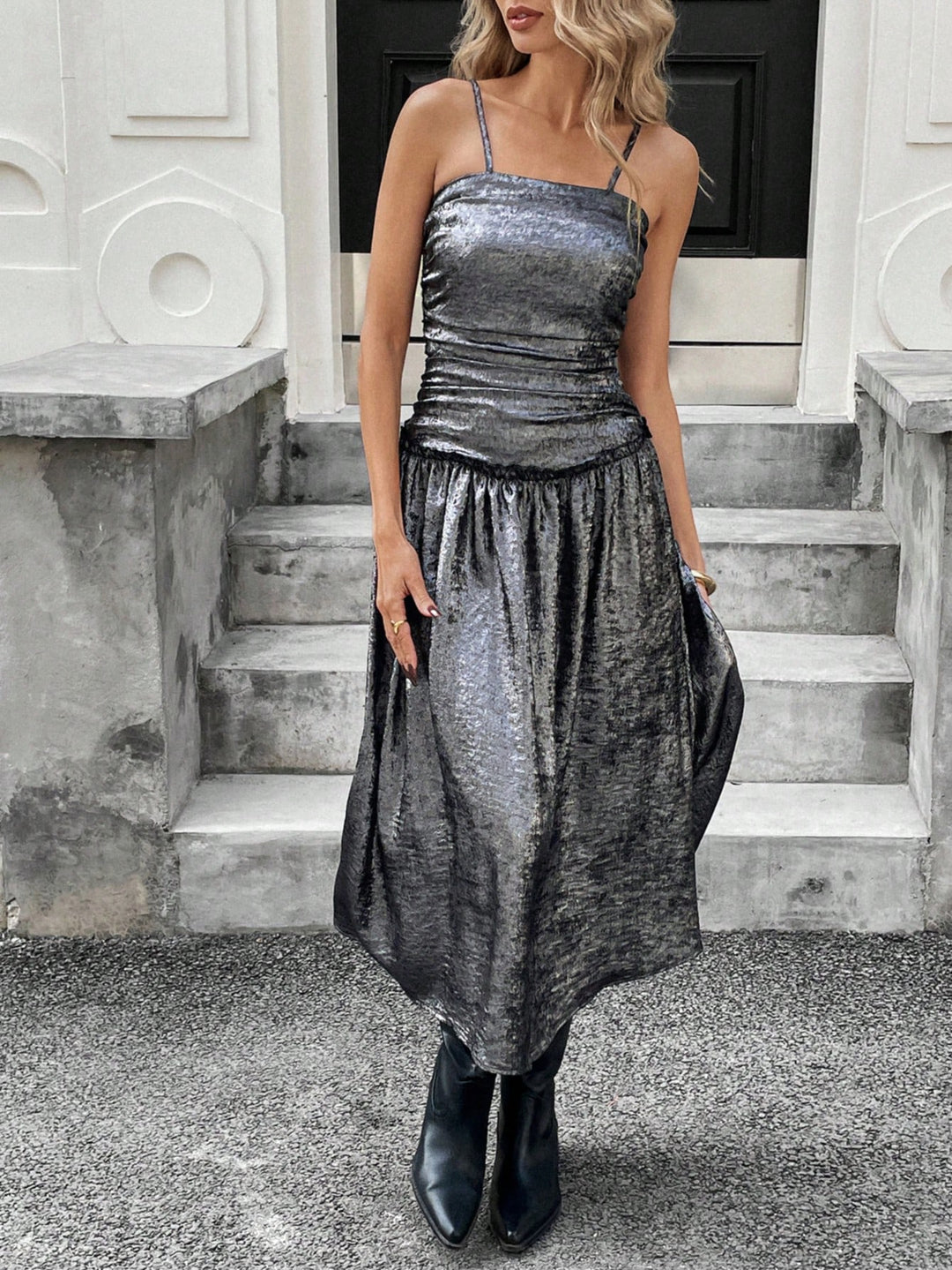 Rochie midi SHEIN, argintiu