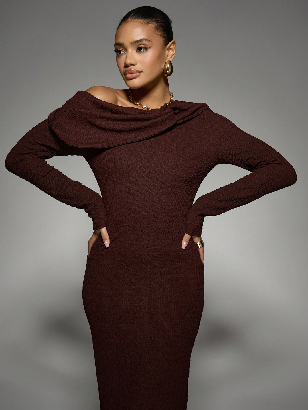 Rochie maxi SHEIN, maro