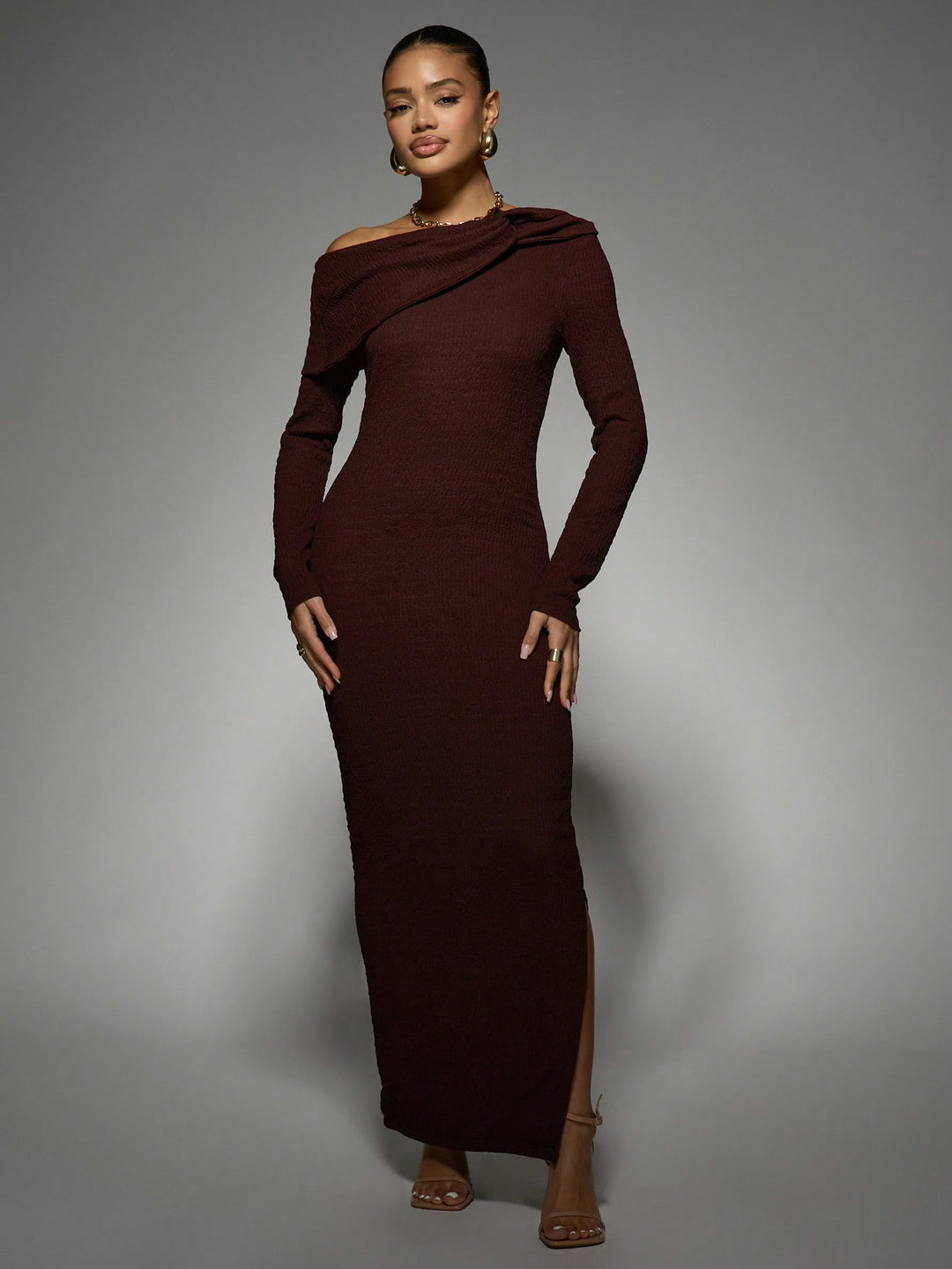 Rochie maxi SHEIN, maro