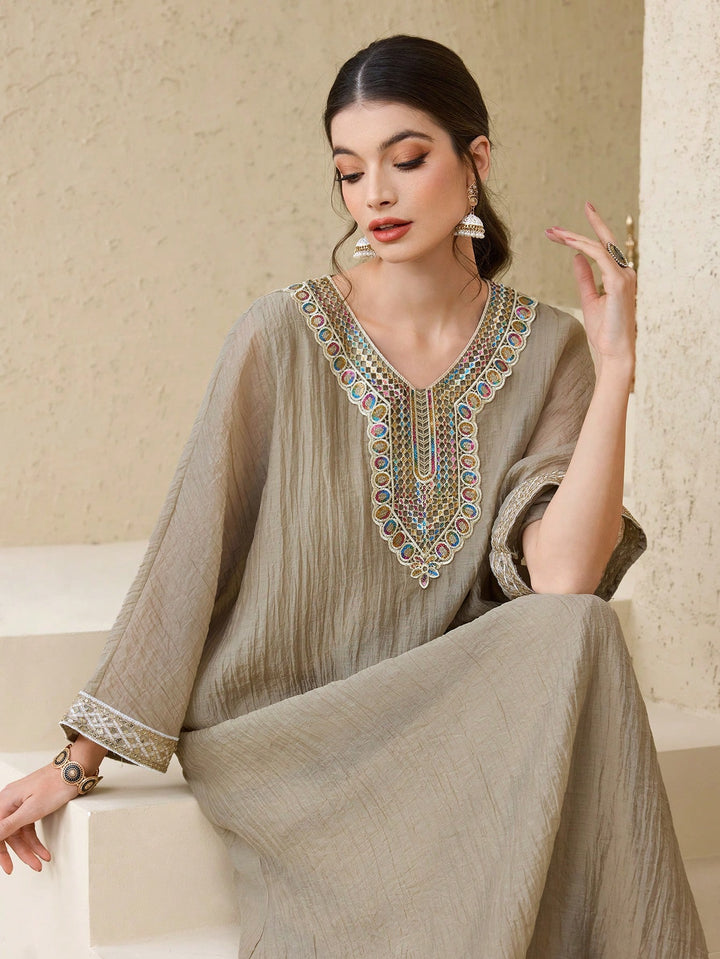 Rochie maxi SHEIN, bej