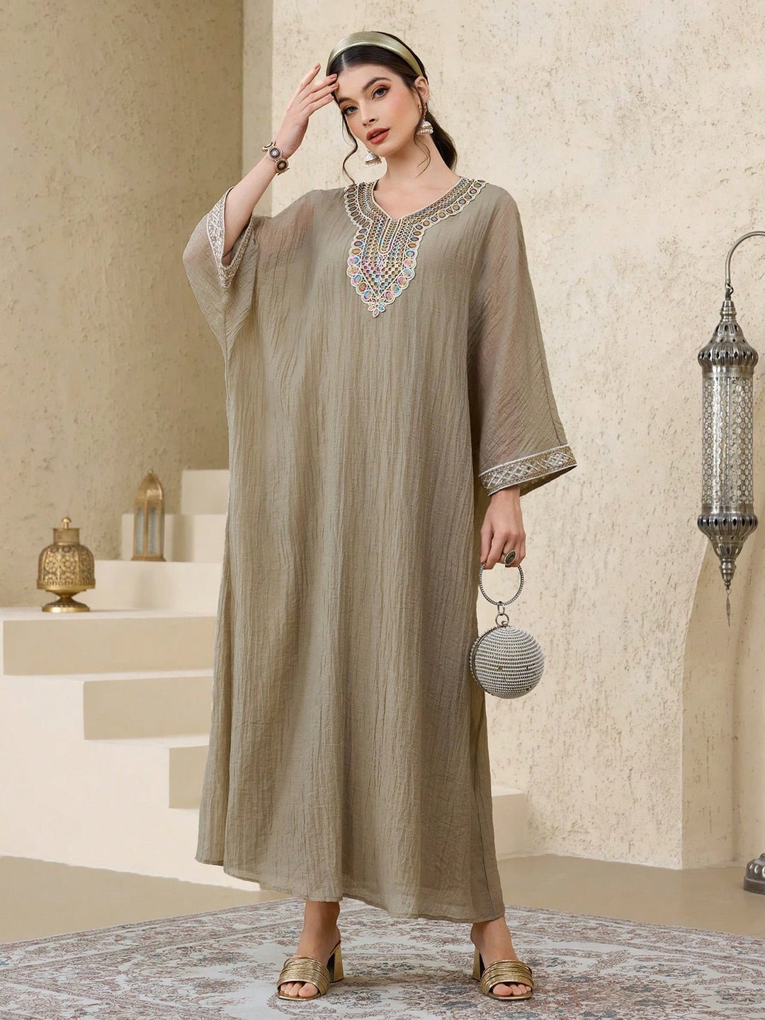 Rochie maxi SHEIN, bej