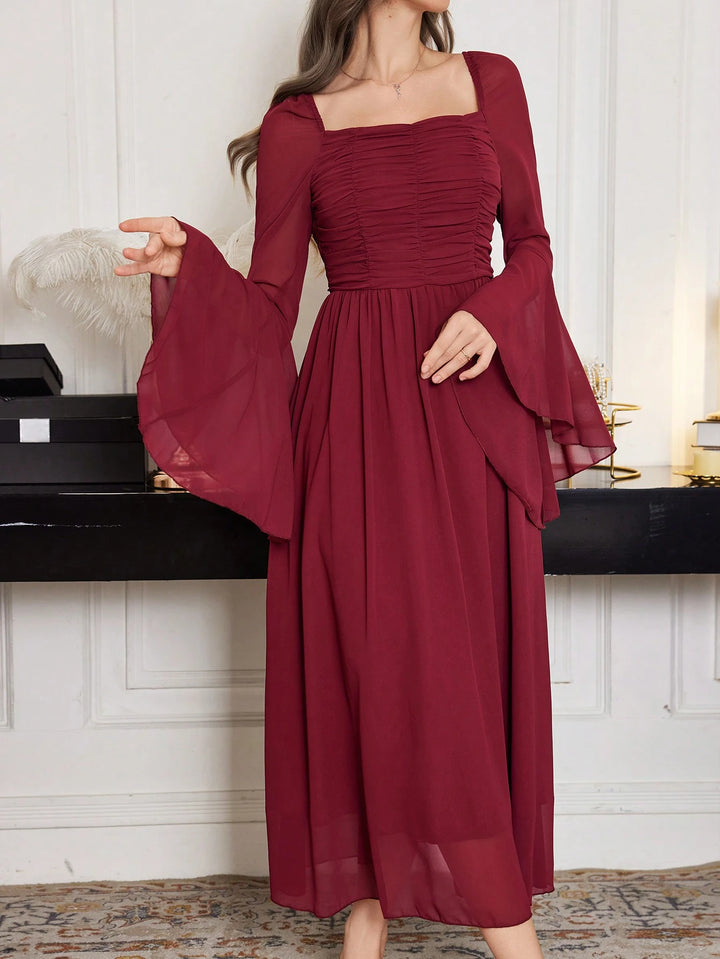 SHEIN maxi ruha, bordó