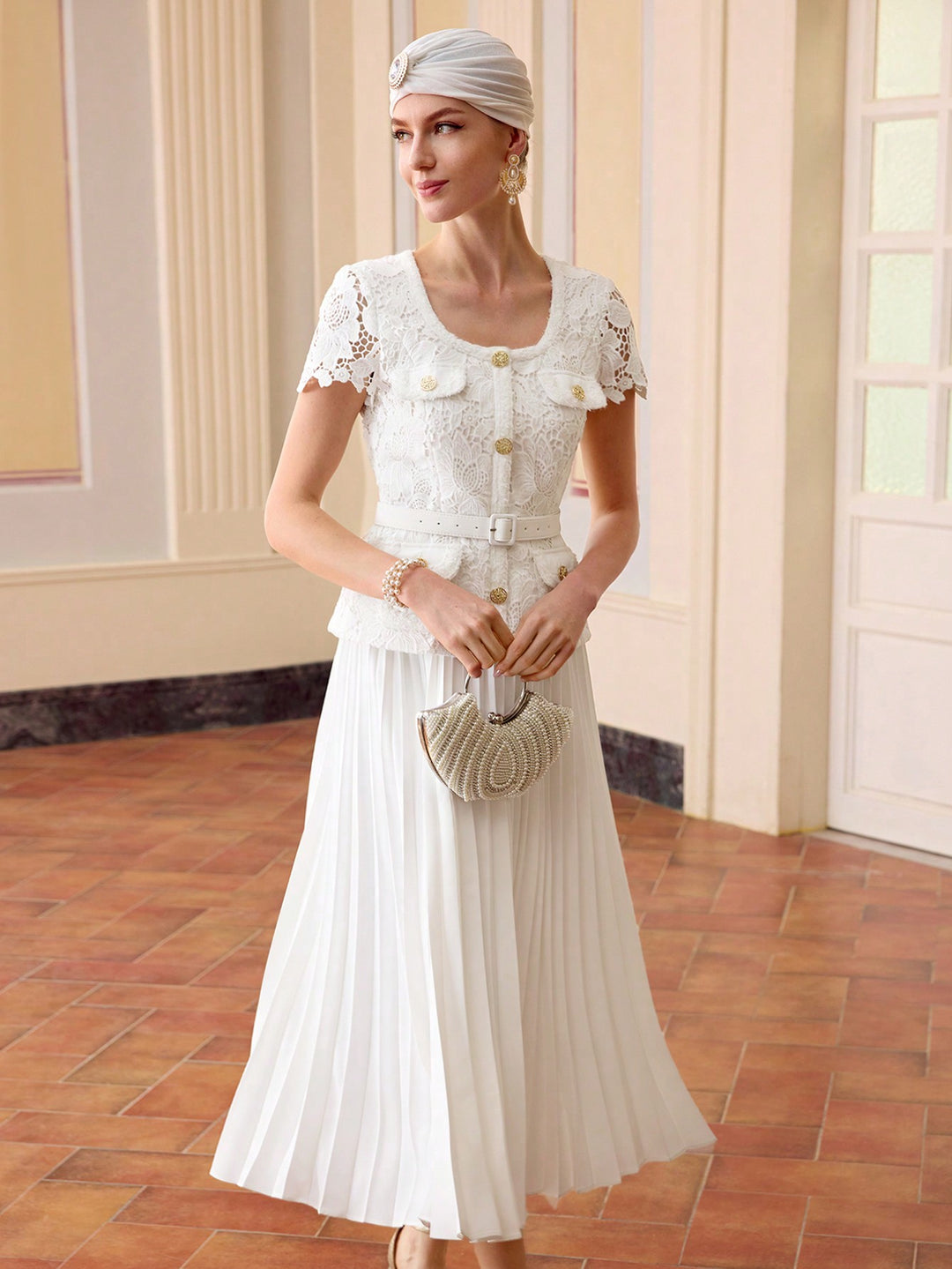 Rochie midi SHEIN, alb