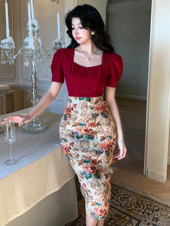 Rochie midi SHEIN, roșu