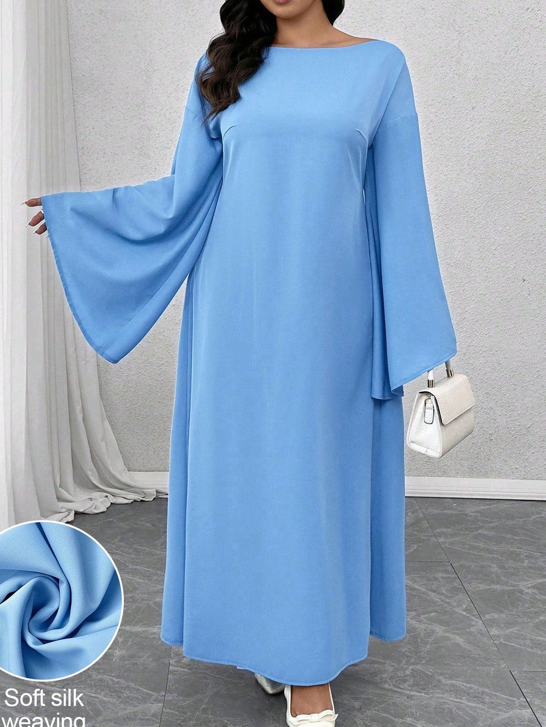 Shein Curve+ maxi ruha, kék