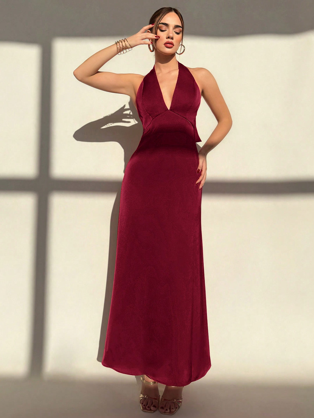 Rochie maxi SHEIN, vișiniu