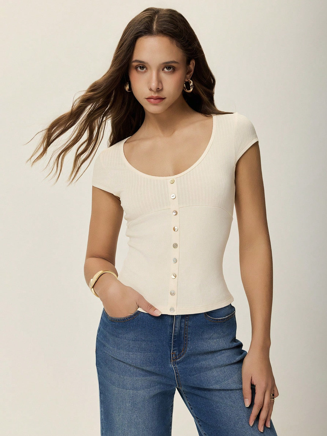 Tricou SHEIN, bej