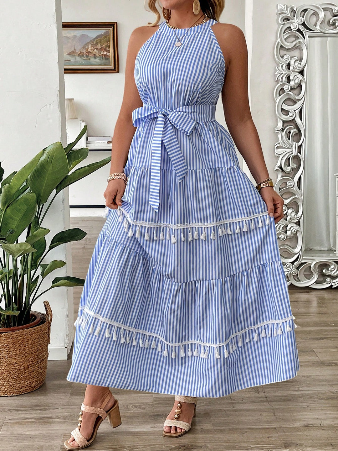 SHEIN maxi ruha, kék