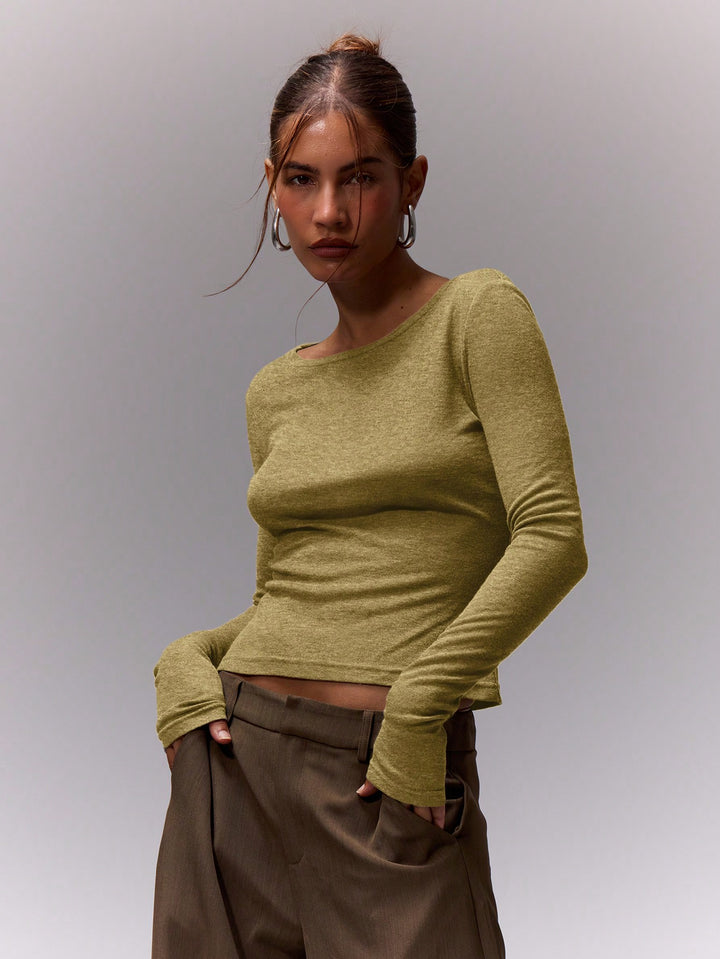 SHEIN póló, khaki