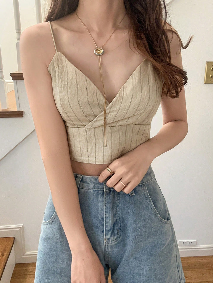 Set cămașă și top Shein, bej