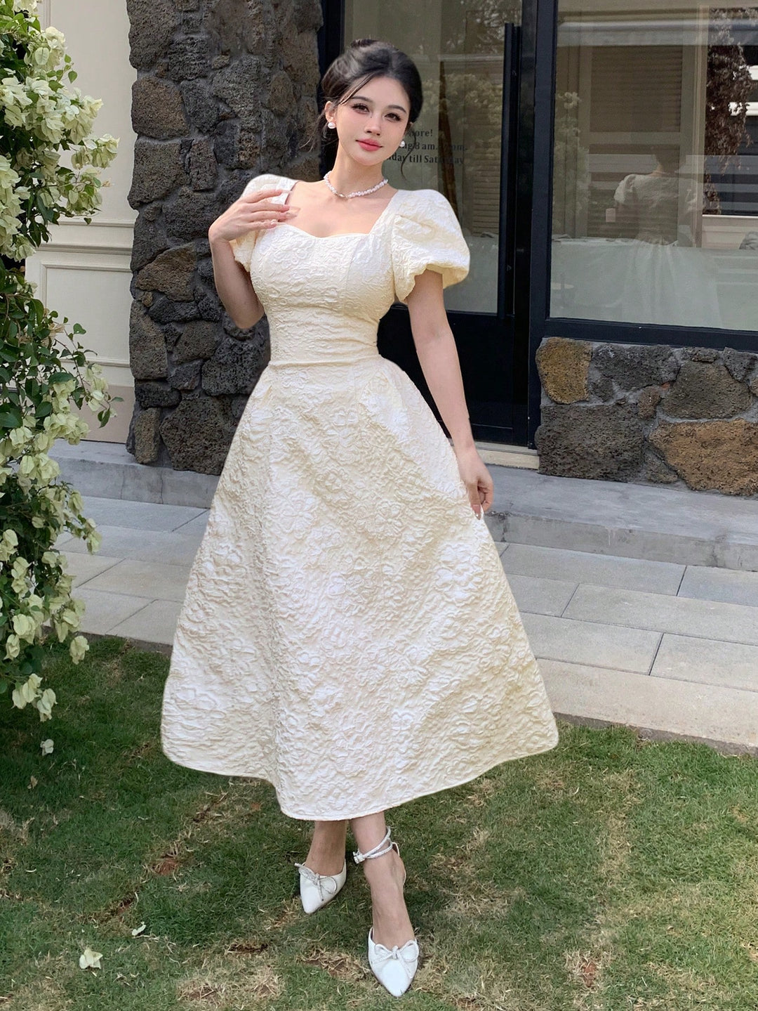 Rochie midi SHEIN, bej