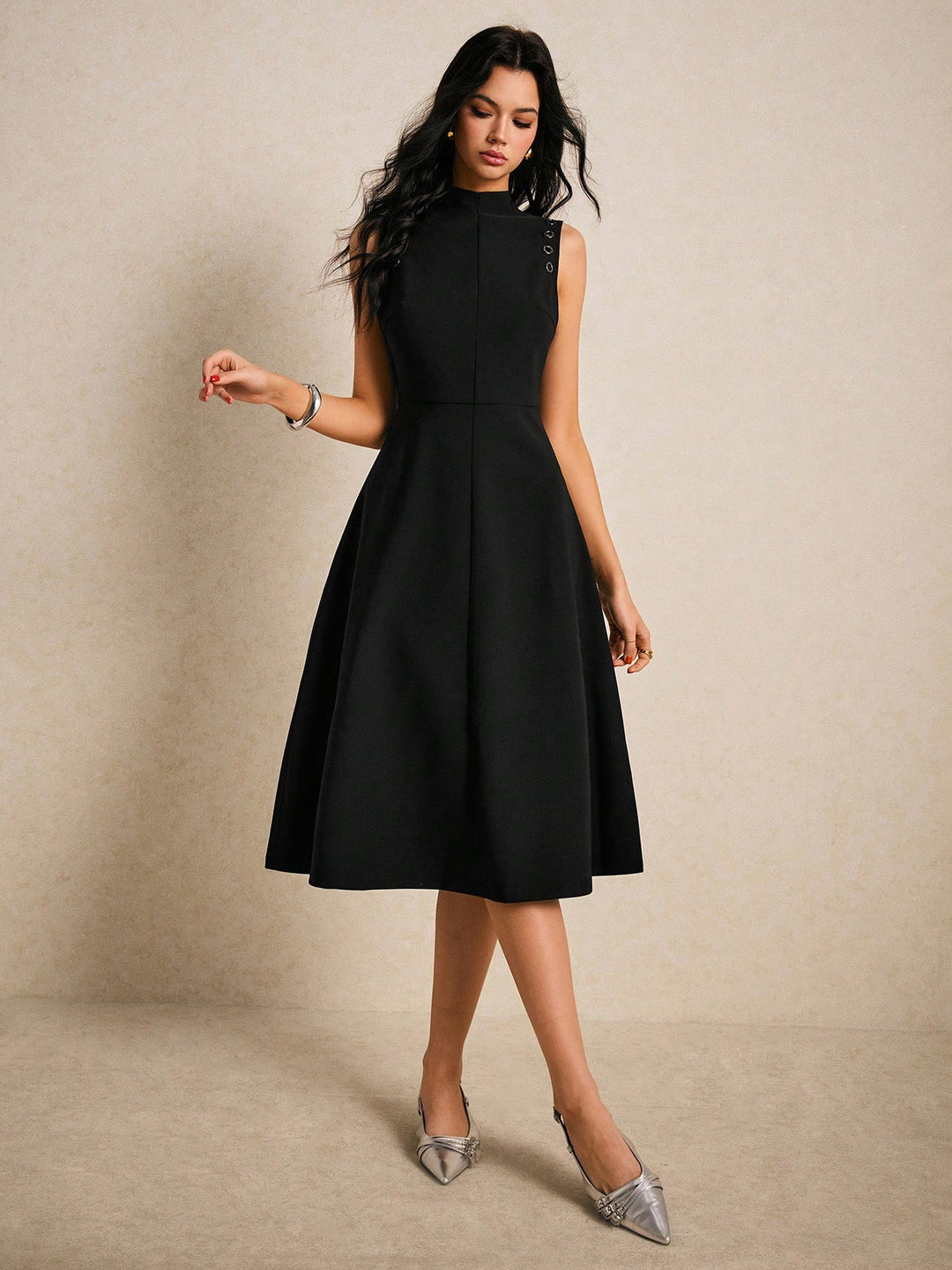 Rochie midi SHEIN, negru