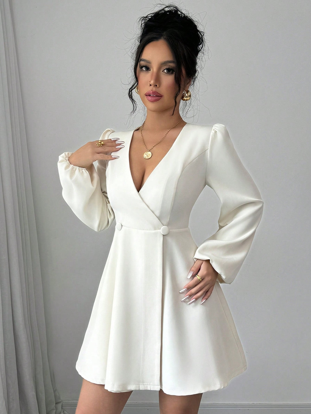 SHEIN bézs miniruha