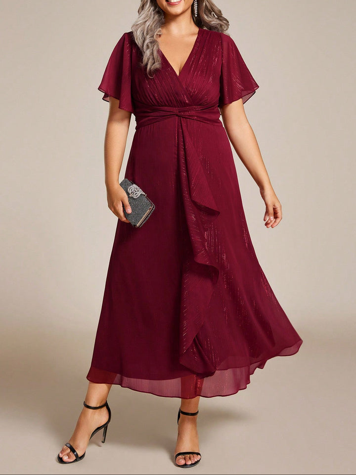 SHEIN maxi ruha, bordó