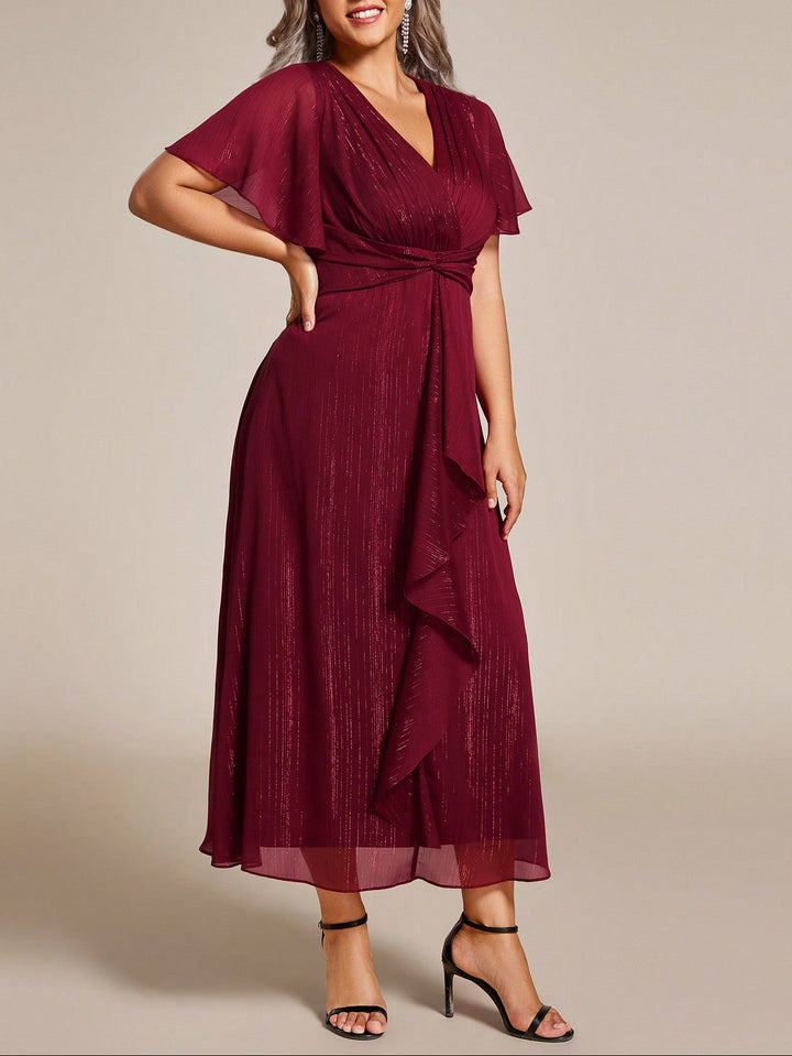 SHEIN maxi ruha, bordó