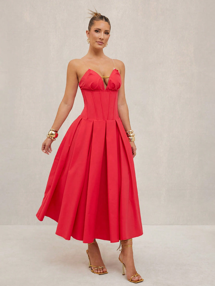 SHEIN maxi ruha, piros