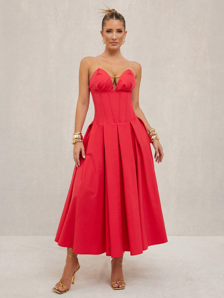 SHEIN maxi ruha, piros