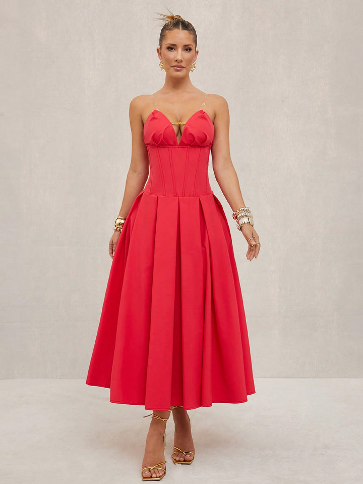SHEIN maxi ruha, piros