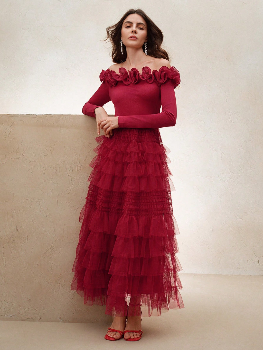 Rochie maxi SHEIN, roșu