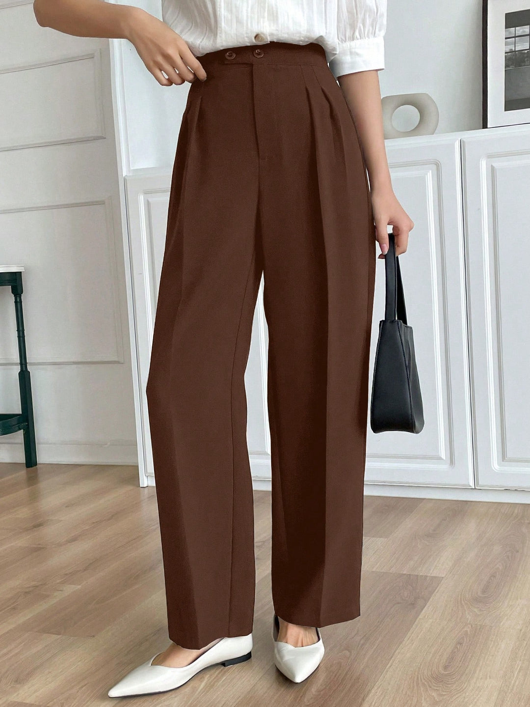 Pantaloni SHEIN, maro