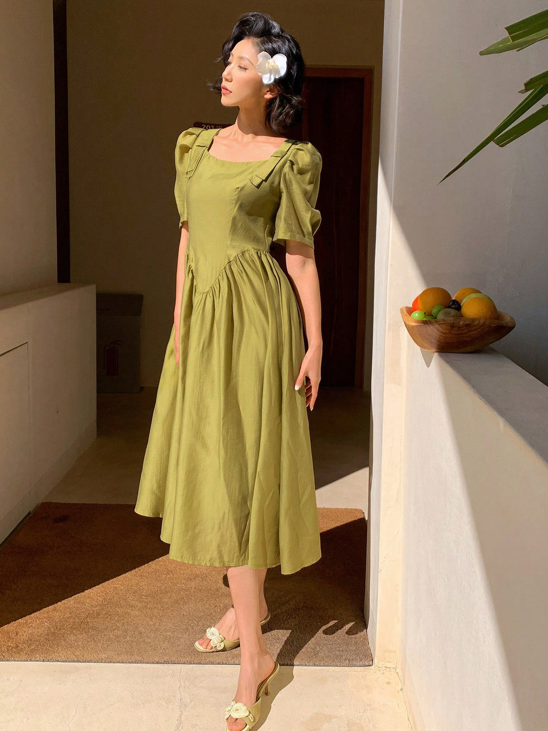 Rochie midi SHEIN, verde