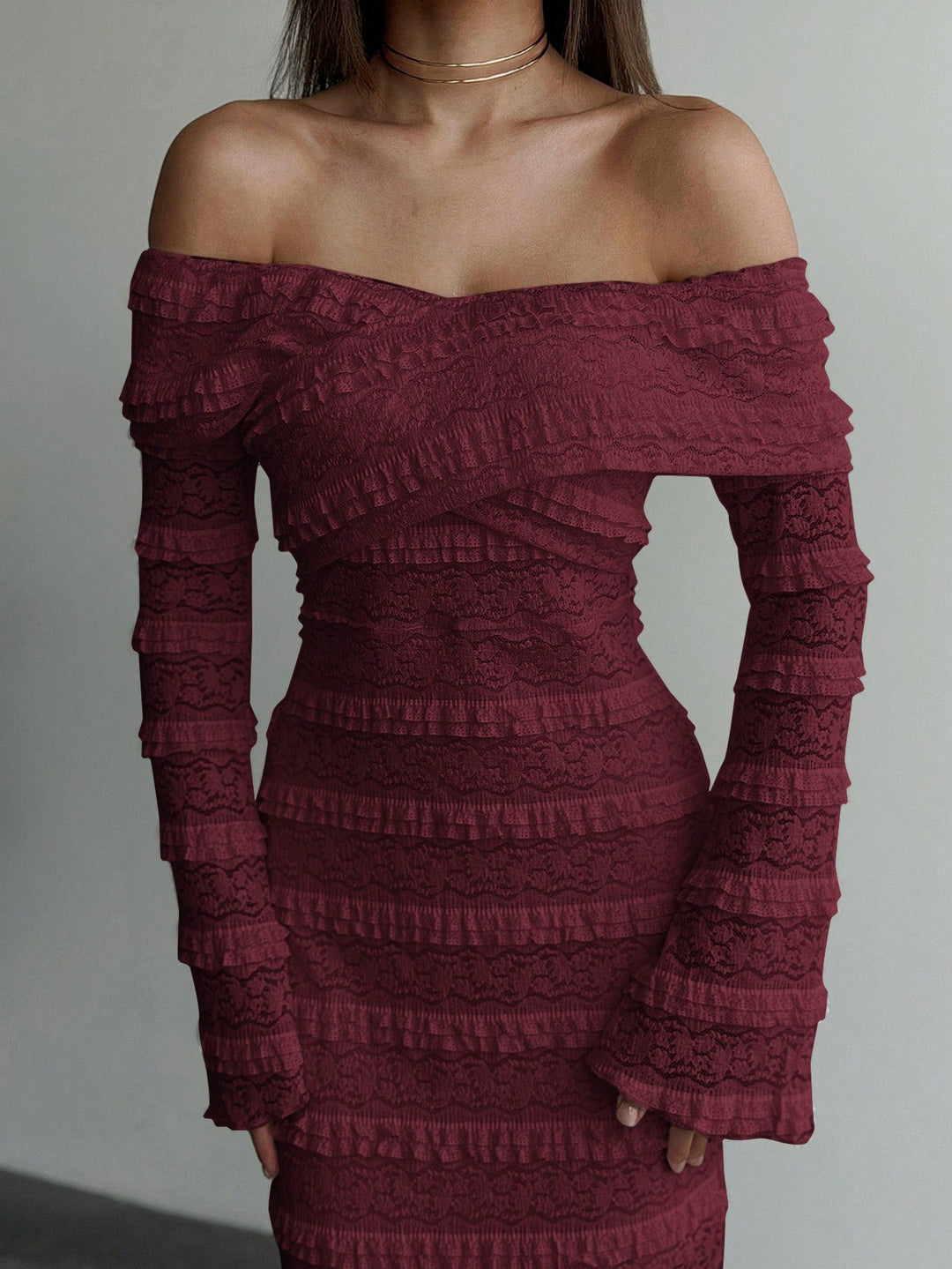 Rochie maxi SHEIN, vișiniu
