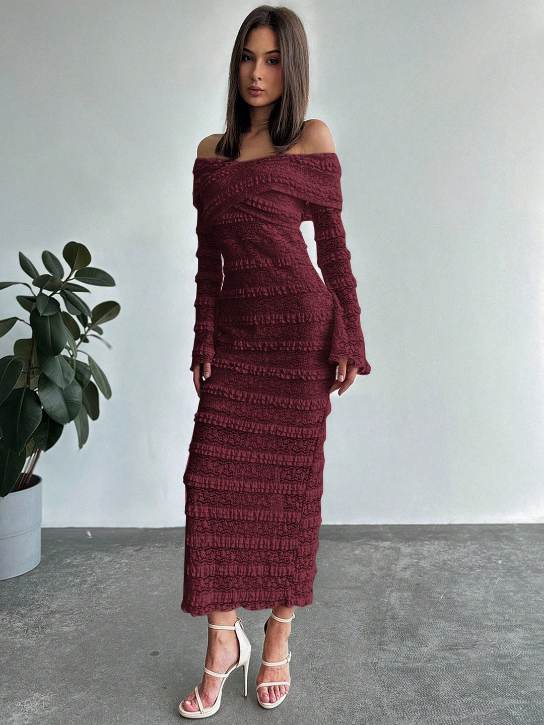 Rochie maxi SHEIN, vișiniu