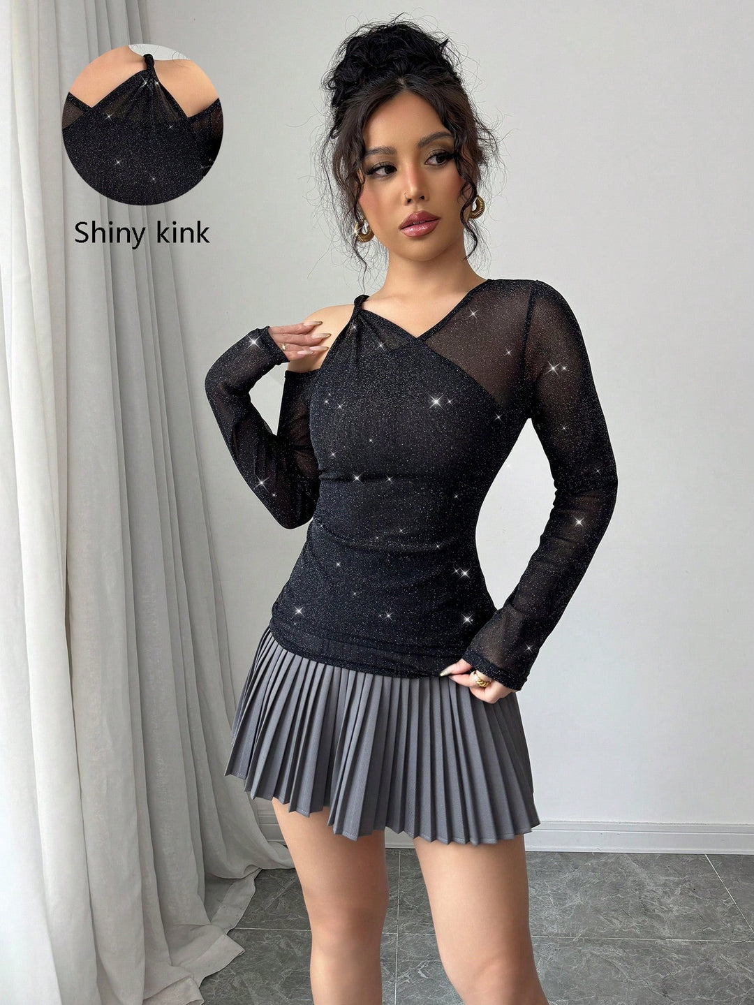 SHEIN blúz, fekete
