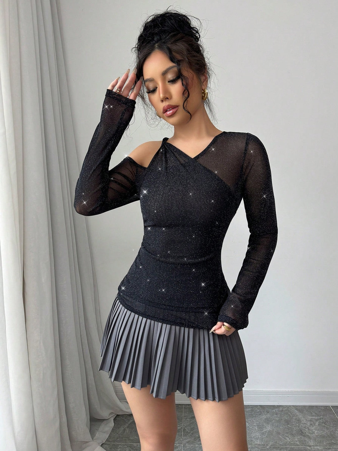 SHEIN blúz, fekete