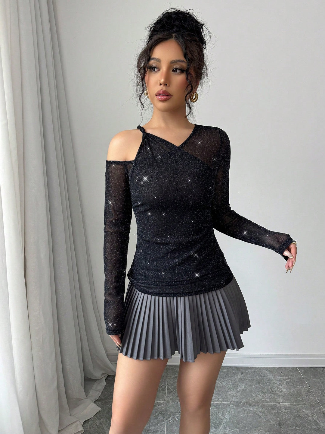 SHEIN blúz, fekete