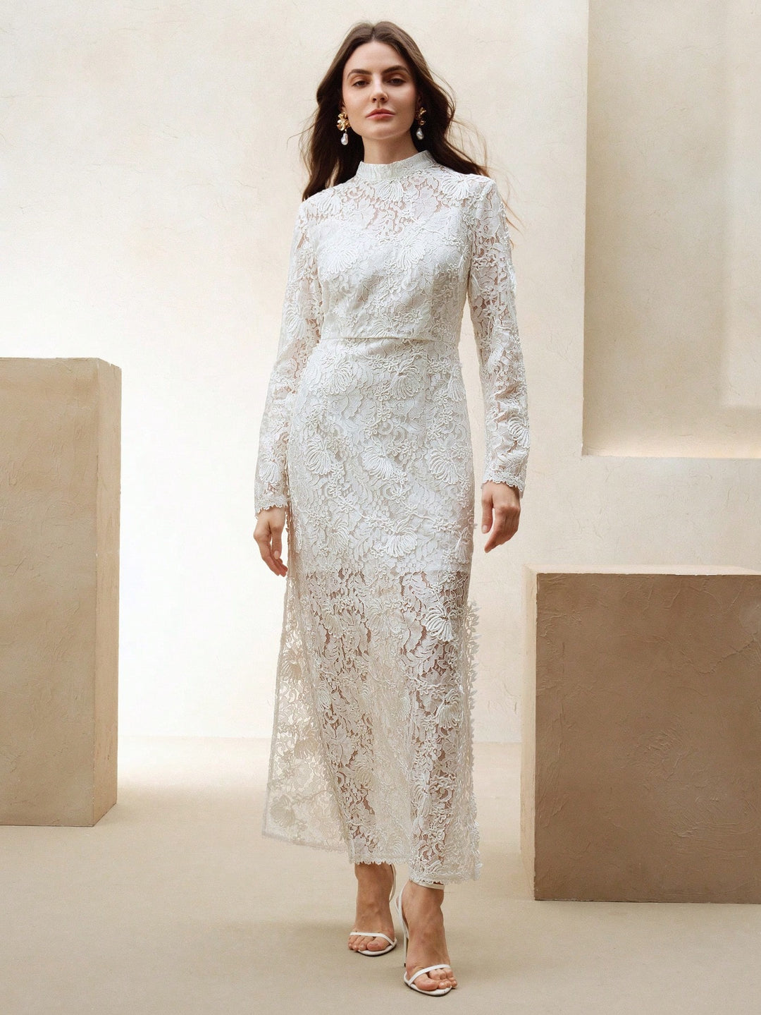 Rochie maxi SHEIN, alb