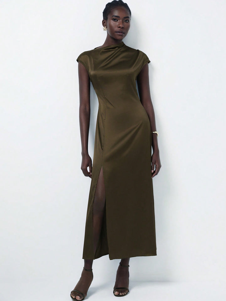 Rochie maxi SHEIN, kaki