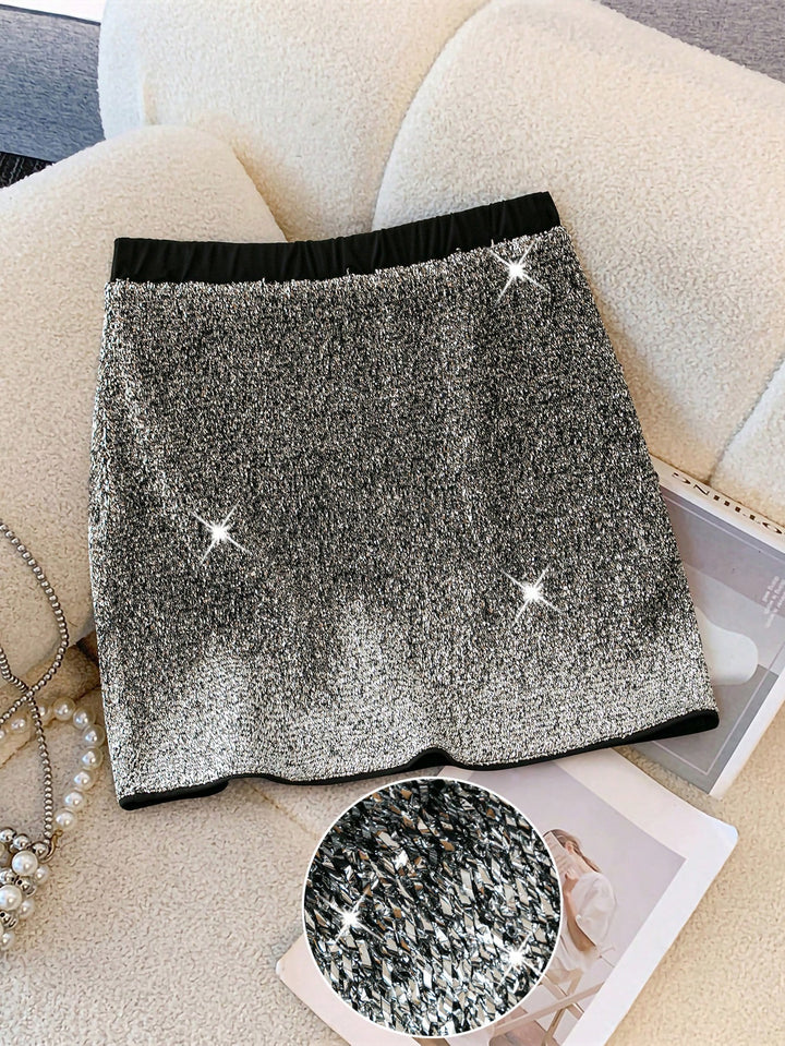 SHEIN miniszoknya, ezüst