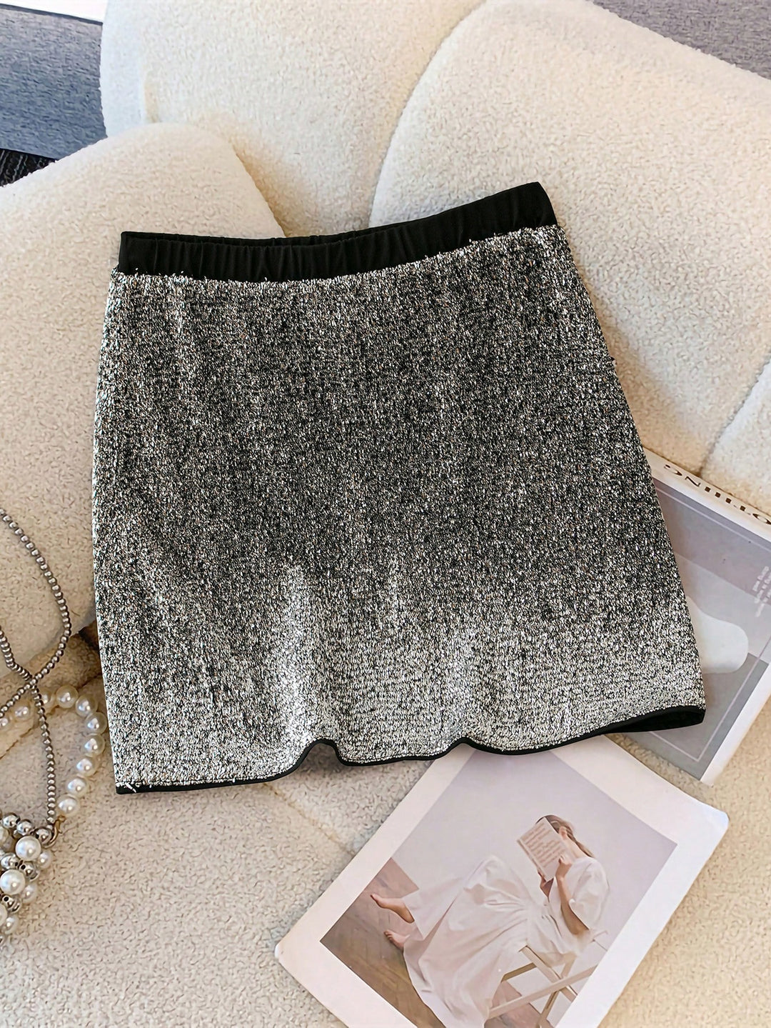 SHEIN miniszoknya, ezüst