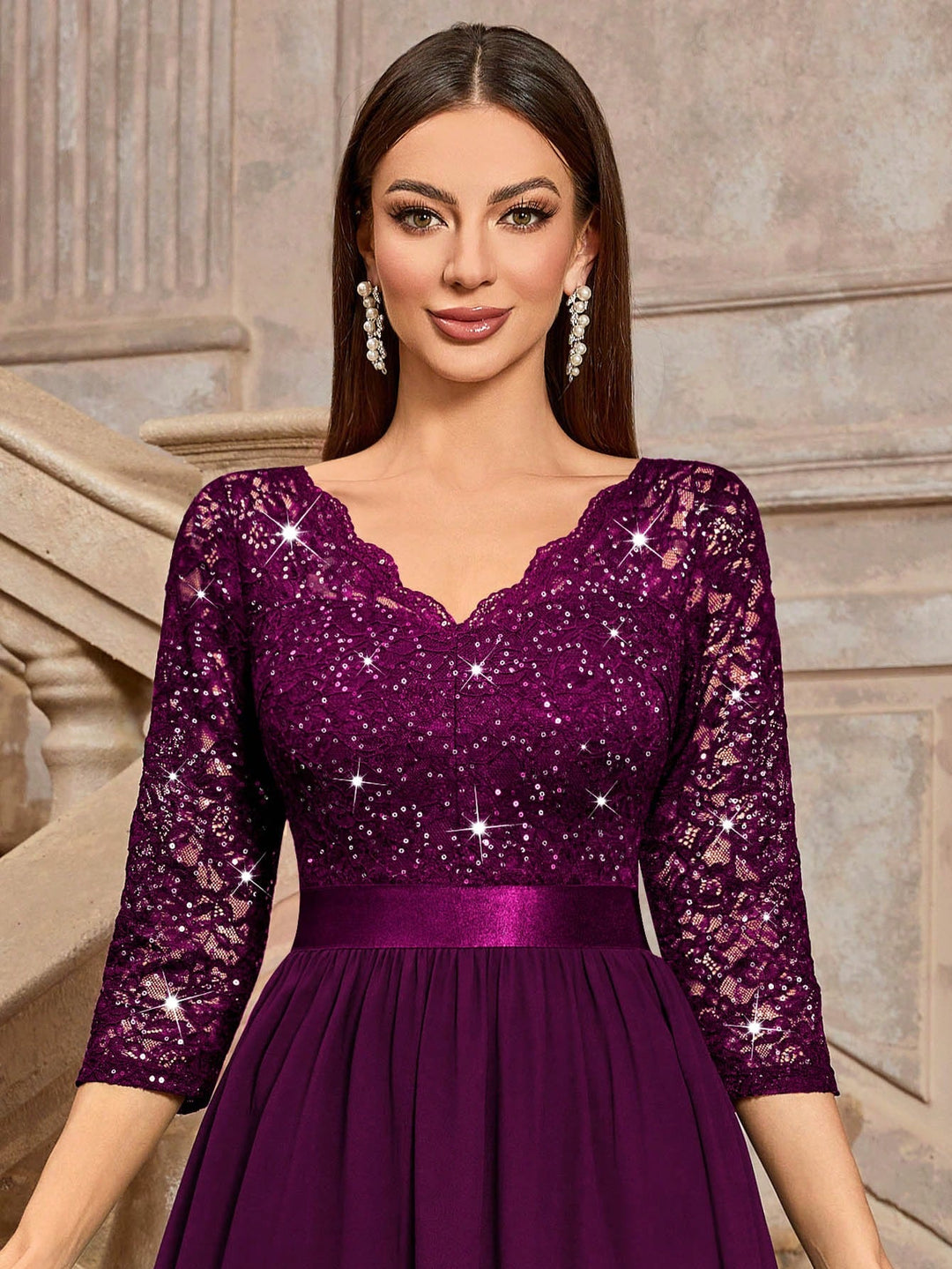 Rochie midi SHEIN, vișiniu